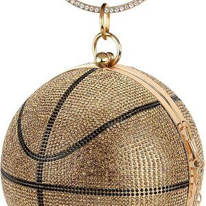 Clutch Purses for Women Evening, Small Basketball Rhinestone Lady Party Wedding